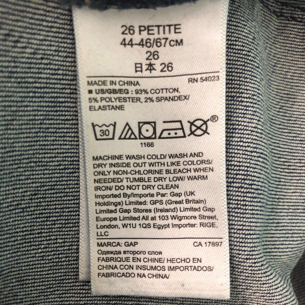 Gap Mid-Rise Distressed Dark Wash Jeans Size 26 - Picture 10 of 11